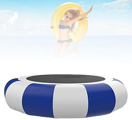 Trampolino gonfiabile ad acqua con pompa elettrica, scaletta e ancoraggi per divertimento sicuro in piscine e laghi