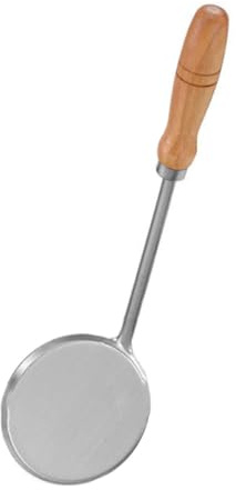 jojofuny Cuillère Plate à Frire Acier Inoxydable avec Manche Bois Résistante et Lisse pour Cuisine Maison et Restaurant pour Galettes et Fritures
