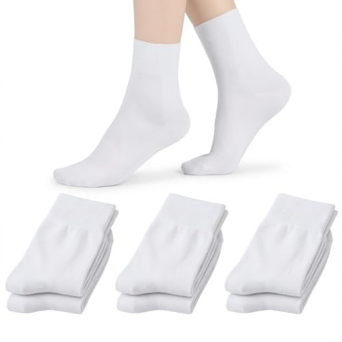 ingoodtle 3 Pairs Ballet Socks for Girls Boys White Seamless Kids Dance Socks Soft Breathable Nylon Ankle Sock for Ballet Dancing Jazz Modern Gymnastics Dance, UK Kids Size 6–9 Foot Length 16.5-22cm