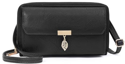 GOIACII Damen-Umhängetasche mit Handgelenkband, Geldbörse, weiches Leder, Handytasche, kleine Damen-Clutch, Handtasche