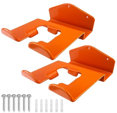 FASDRESS Heavy-Duty Trimmer Rack Wall Mount, 6.1x5.91x3.66inch Garage Organizer Trimmer Rack Wall Mounted, Rust Proof Hedge Grass Whackers Holder for Eater Patio Workshop-2Pcs