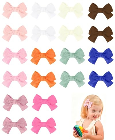 DAFNE 20 piezas Lazos Pelo Niña, Lazos de Coletas Pinza Accesorios para Cabello para Niños Pequeñas Niñas (2 Pulgadas / 5 cm - C)