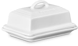 Le Creuset Stoneware European Butter Dish, White