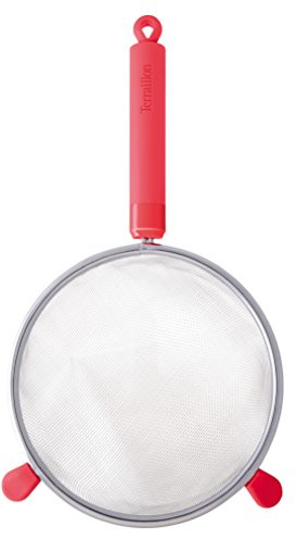Terraillon Access- Colador. Herramienta de Uso Profesional y doméstico. Aro de suspensión. Express Your Chef. Acero Inoxidable/Silicona. Cítricos
