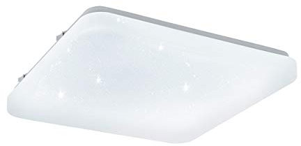 EGLO LED Deckenlampe Frania-S, 1 flammige Deckenleuchte mit Sternenhimmel-Effekt, Material: Stahl, Kunststoff, Farbe: Weiß, L: 28 cm