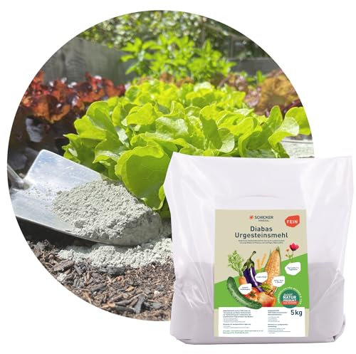 Schicker Mineral Diabas Urgesteinsmehl fein 5 kg, natürlicher Bodenhilfsstoff für Garten und Landwirtschaft, Gesteinsmehl, Nährstofflieferant, Bodenverbesserer, Pflanzenschützer, Kompostbeschleuniger