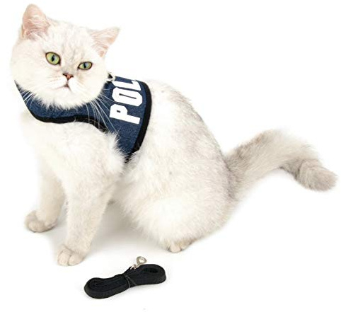 smalllee_lucky_store katzengeschirr und Leine ausbruchsicher,weiches mesh,verstellbar Anti ziehen welpen kätzchen Kaninchen hundegeschirr für kleine Hunde brustgeschirr Weste dunkelblau M