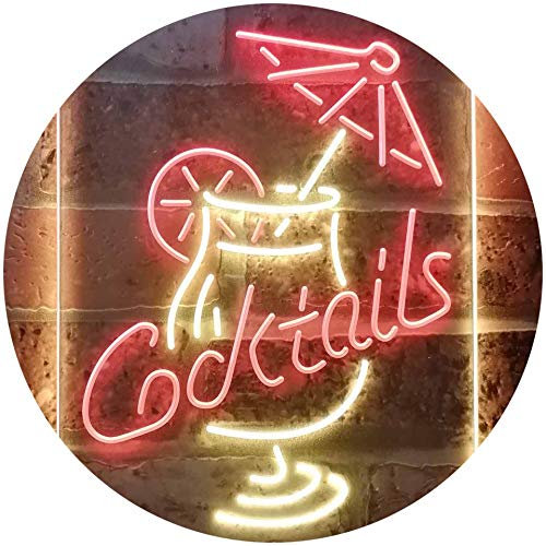 ADVPRO Cocktail Martini Umbrella Cup Dual Color LED Neon Sign Red & Yellow 210 x 300mm st6s23-i3348-ry