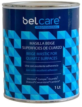 BELCARE - Masilla para Unir Superficies de Silestone, especial para Aglomerado de Cuarzo, Reparación, Color Beis, 1 L