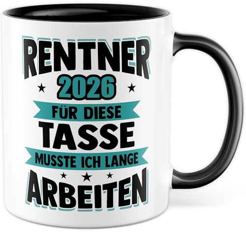 Tasse Rentner Geschenk Mann lustig - Rente 2026 Kollege Abschiedsgeschenk - Renteneintritt Abschied Ruhestand Geschenke für Männer Kaffee-Becher (Türkis)