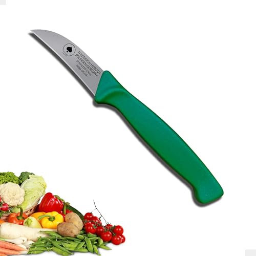 Grünes Solinger Kunststoff Zöppken und scharfes Gemüsemesser, Küchenmesser, Kleines Obst- und Schneidemesser sowie Schälmesser, Jausenmesser, Mini Neck Knife