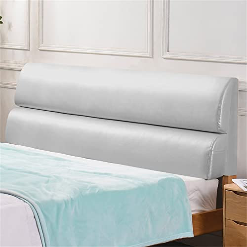 Kopfbrettkissen Leder Gepolsterte Wandkissen Feste Farbkissen Großer Bolsterpolster Keilkissen Mit Abnehmbarer Abdeckung Für Tagesbettbank,C,with headboard 78.7/200cm