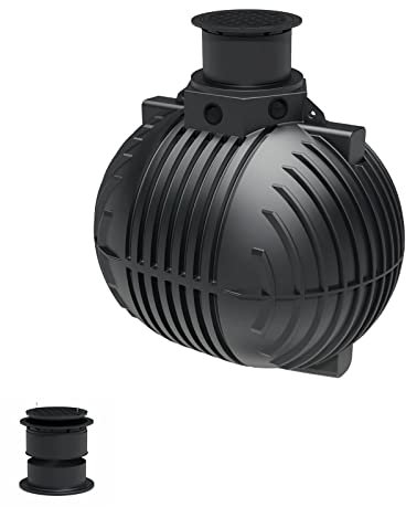 GreenLife Aktion Zisterne 5000 Liter Standard I inkl. 2 Anschlüsse DN 100 mit Gummidichtung, Schiebedom und begehbarem Deckel - Regenwasserbehälter BZW. Regenwassertank unterirdisch für Regenwasser