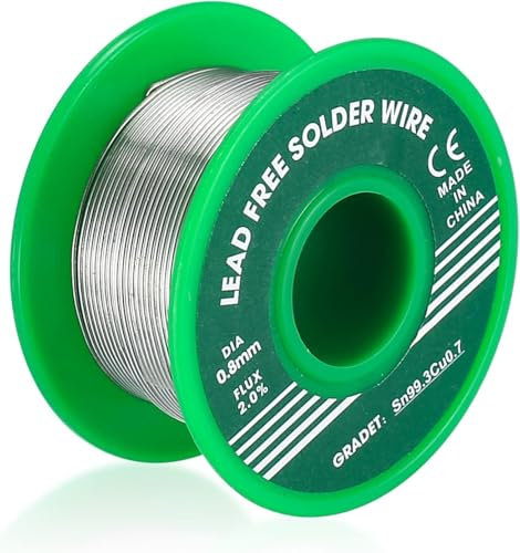 Lötzinn 0,8 mm 30g, Lötzinn mit Kolophoniumkern, Lötzinn mit Flussmittel für Reparatur Heimwerken von elektrischen, elektronischen Lötkomponenten