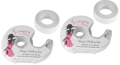 COHEALI 2 Set Di Nastri Per Reggiseno Alla Moda Rotolo Di Nastro Biadesivo Da 5 M Adesivo in Tessuto Per Reggiseni Facile Da Applicare Per Da Donna 2 Pezzi*2