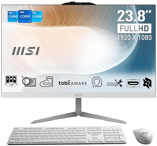 MSI Modern AM242 12M-644IT All In One, 23,8 Zoll IPS, 1920 x 1080 (FHD), CPU Intel Core i5-1235U, RAM 8 GB, SDD (512 GB), Non-Touch, Windows 11 Home, weiß