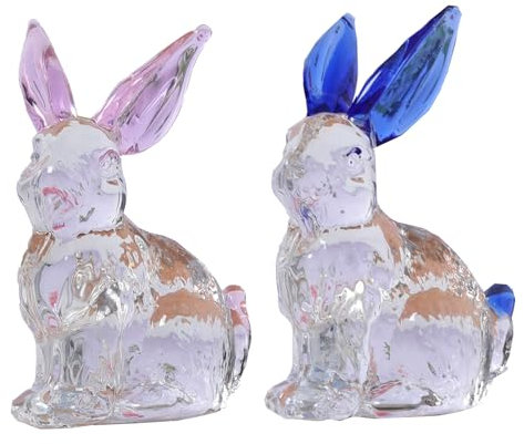 Eterspr Conejo de Cristal Decoración Ornamentos, Regalos de Conejo de Pascua para Niños, Puede Utilizarse como Pieza de Coleccionista para Decorar su Casa o como Regalo para Padres, A Migosy Niños
