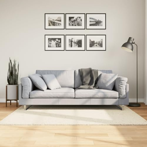 vidaXL Teppich, Wohnzimmerteppich Kurzflor Modern, Bodenteppich Flauschig Weich, Pflegeleicht Teppich für Wohnzimmer Schlafzimmer, Beige 120x170cm