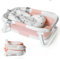 Joyeuse Planet – Bañera plegable para bebé con cojín de baño y termómetro integrado, ergonómico y ahorra espacio, regalo de nacimiento niña o niño, adecuado para bebés de 0 a 3 años (Rosado)