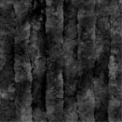 Moritz Flauschvorhang aus Chenille 90 x 200 cm schwarz Türvorhang als Fliegenschutz Insektenschutz für Camping Wohnwagen