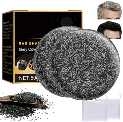 2 Piezas Anti Grey Bar,Anti Gray Bar,Revertir Las Canas,Apuntar a Las Canas,Restaurar El Color Natural Del Cabello (con Red de Espuma × 2)