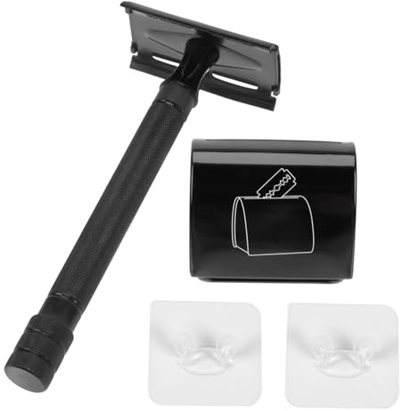 Mikinona Tragbarer Griffrasierer aus Aluminiumlegierung mit Doppelseitigem Design und Sicherem Barttrimmer für Herren für Zuhause und Barbershops