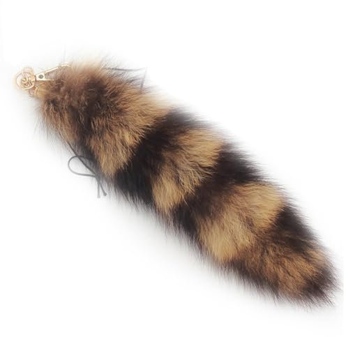 QIBZI Schlüsselanhänger für Damen,Fuchsschwanz-Anhänger, Schwanz-Schlüsselanhänger, Rucksackdekoration (25 cm)