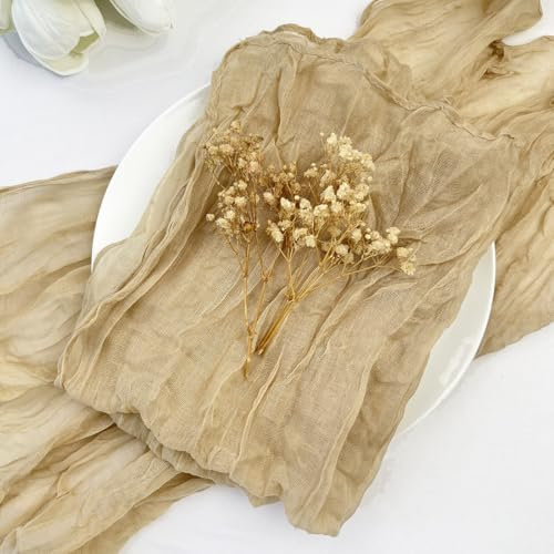 ZENZDS 6 Stück 50 x 50 cm weiße/salbeifarbene Mullservietten, Boho-Stoffservietten, dekorative rustikale Abendessenserviette für Party, Hochzeit, Stoffservietten