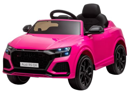HOMCOM Auto elettrica per bambini con licenza Audi RS Q8, auto a batteria da 6 V, veicolo elettrico con telecomando, MP3, USB, musica, Bluetooth, per bambini da 3 a 5 anni, rosa