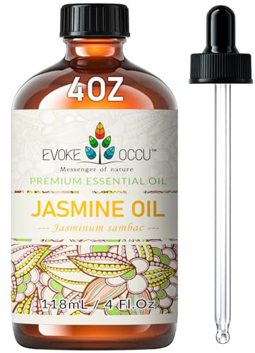 EVOKE OCCU Jasmin ätherisches Öl 118 ml, reines Jasminöl für Aromatherapie Diffusor Massage Kerze Seifenherstellung- 4 FL Oz