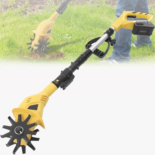 GAYAYAS Motoculteur électrique sans Fil, motoculteur Portable, motoculteur de Jardin, Longueur de poignée réglable, pour potagers Motoculteur de Jardin pour la Culture du Sol
