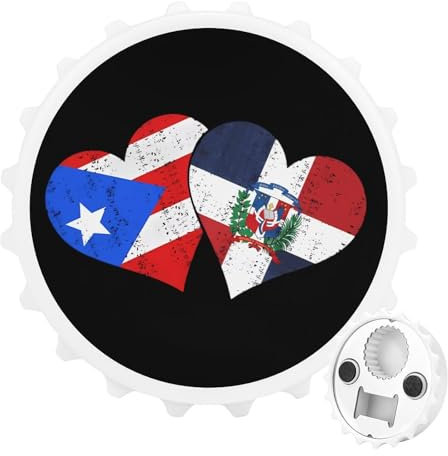 Abrebotellas magnético 2 en 1 con la bandera de República Dominicana de PR State Dominicana, imanes para nevera, abrebotellas de cerveza y refrescos, bonita decoración para cocina y refrigerador