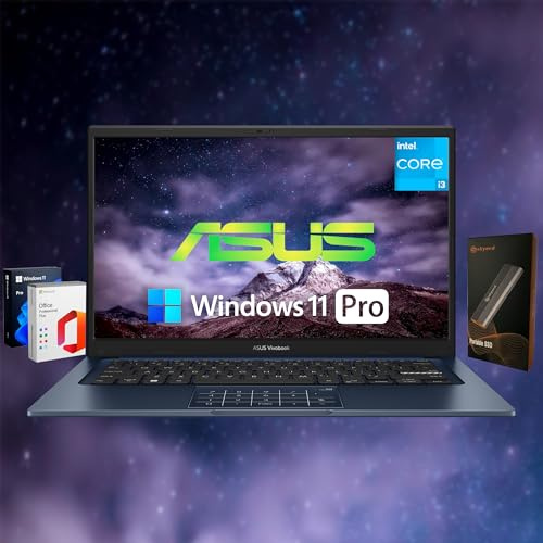 ASUS Vivobook - Computer portatile FHD da 14, 40 GB di RAM, 1,1 TB di spazio di archiviazione, (SSD interno da 1 TB+SSD portatile da 128 GB), processore Intel Core i3 (6 core e 8 thread), Microsoft