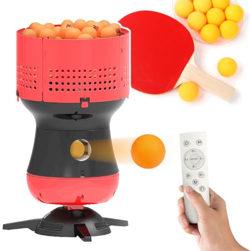 XEEAOFE Robot da Tennis Tavolo con Riserva di 90 Palline, Macchina per Palline da Ping Pong, Controllo Senza Fili, Esercizi Programmable-Frequenza/velocità Pallina/Rotazione/Punto di Caduta/Altezza