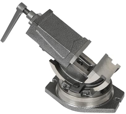 Schraubstock 2-Achsen Kippbar Drehbar Maschinenschraubstock 100mm,0-90°-Standardskala, 360° drehbare Chassis ermöglicht für Schleifmaschinen, Fräsmaschinen, Haus, Werkstatt, Fabrik