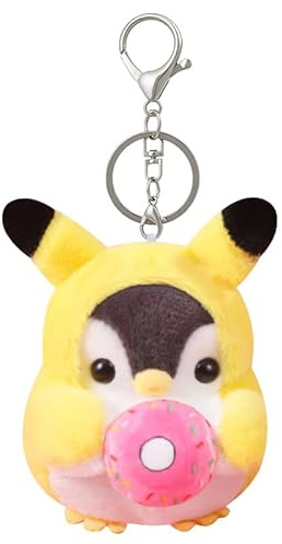 Hanaoops Portachiavi di Peluche Portachiavi dei Cartoni Grazioso Bambola di Peluche Portachiavi e Ciondolo per Zaino Ciondolo Bambini per Feste (Pikachu, Taglia unica)