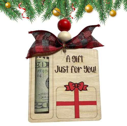 Les Porte-Argent pour Noël | Pendentif en Bois en Forme d'arbre à Argent - Porte-Billets Mignon de Noël - pour Les Les Garçons Les Femmes Les Hommes Les Amis La La Maison Le Salon La Chambre