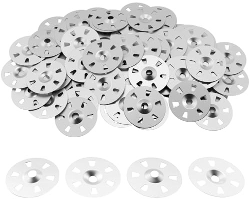 100 Pezzi Rondelle Fissaggio facili da fissare,35 mm Diametro Ferro Zincato Thermoboard,Guarnizioni Supporto,Rondelle Rigide in Metallo Guarnizioni,per Piastre Gesso