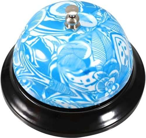Veemoon Cloche de Service Imprimée Cloche de Réception pour Bar et Bureau, Clochette Grelot Adaptée Cuisine et Salle à Manger Style Aléatoire
