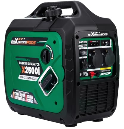 maXpeedingrods Generador de corriente inverter de 2000 W, portátil | generador inverter emergencia, modo ecológico con 2 x 230 V/2 x USB, 1 x 12 V CC enchufes para RV Camping