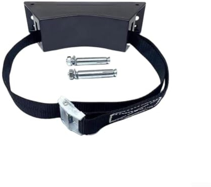 Support mural pour réservoir de gaz pour caravane – ABS ignifuge pour porte-bouteille GPL avec sangles en nylon – Kit de rangement sécurisé pour cylindre de 5 kg pour camping-car (noir)