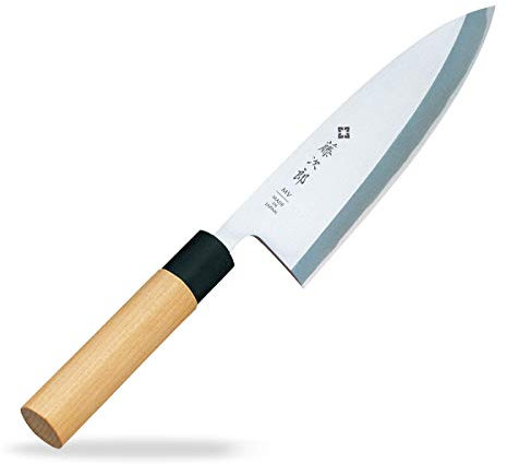 Tojiro Cuchillo Deba Japones - Cuchillos de Cocina Profesionales - Acero Inoxidable - Cuchillo Chef para Carne Pescado y Verduras - Cuchillo Cebollero Profesional - Para Sushi y Sashimi - 18cm F-1055