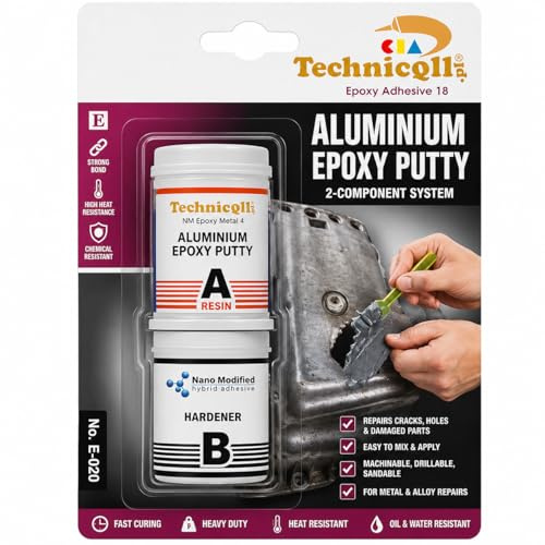 1 pâte époxy aluminium pour réparer les fissures dans les pièces métalliques, les blocs moteurs, les têtes de filetage, etc. 80 g