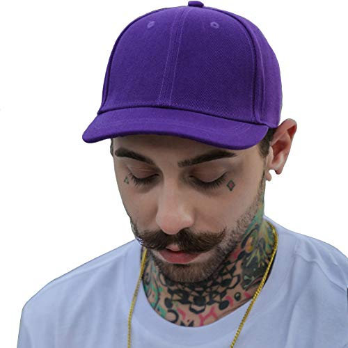 CLAPE Mode Court Bord Coton sergé Cap Sports de Plein air Casquette de Baseball Anti Transpiration Crème Solaire Solide Trucker/Baseball Style Chapeau, Violet, Purple CRT0