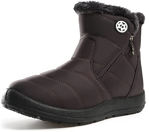 Gaatpot Botas para Mujer Botines de Invierno,Marrón café,38 EU
