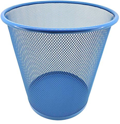 PAMEX Papelera de Rejilla Metálica (Azul)