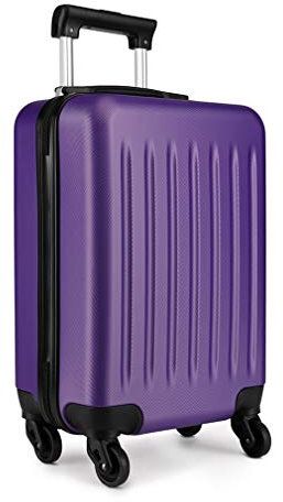 KONO Koffer Reisekoffer Mittelgross Trolley Hartschale ABS Gepäck 4 Rollen Spinner Rollenkoffer (Violett, Mittlerer Koffer)