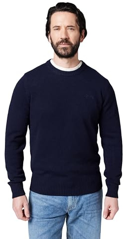 Schott NYC Uomo Pllance1 Maglione Pullover Not Applicable, Navy, Large