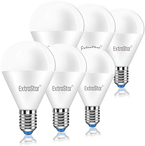 EXTRASTAR LED E14 Warmweiß Glühbirne G45 8W, 3000K Licht, Nicht Dimmbar Energiesparlampe, 6er Pack