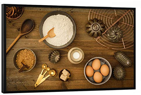 artboxONE Poster mit schwarzem Rahmen 75x50 cm Essen & Trinken Zutaten zum Backen - Bild Backzutaten